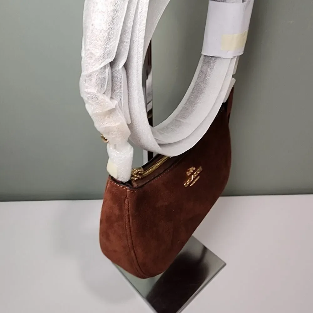 NWT Coach CCE42 Teri Mini Crossbody Top Handle Handbag Suede Vintage Brown